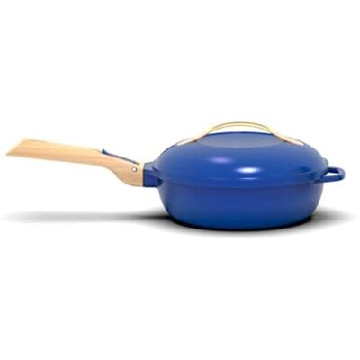 COOKUT De fantastische 8-in-1 koekenpan "Klein model 24cm" Een enkel gereedschap dat pan, pan, sauteerpan vervangt 2 afneembare handgrepen, stoommand/frituurmand, houten spatel Saffier COOKUT De fantastische 8-in-1 koekenpan "Klein model 24cm" Een enkel gereedschap dat pan, pan, sauteerpan vervangt 2 afneembare handgrepen, stoommand/frituurmand, houten spatel Saffier