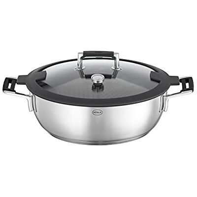RÖSLE SILENCE PRO Aroma stoomkoker, hoogwaardige stoofpan voor stomen, warm houden en opwarmen, incl. dekselthermometer en afzettingsrooster, roestvrij staal 18/10, vaatwasmachinebestendig RÖSLE SILENCE PRO Aroma stoomkoker, hoogwaardige stoofpan voor stomen, warm houden en opwarmen, incl. dekselthermometer en afzettingsrooster, roestvrij staal 18/10, vaatwasmachinebestendig