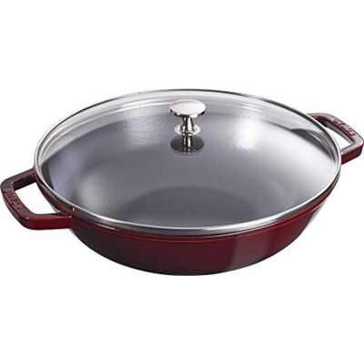 STAUB Wok 30 cm, Gusseisen, Induktionsgeeignet, grenadine-rot STAUB Wok 30 cm, Gusseisen, Induktionsgeeignet, grenadine-rot