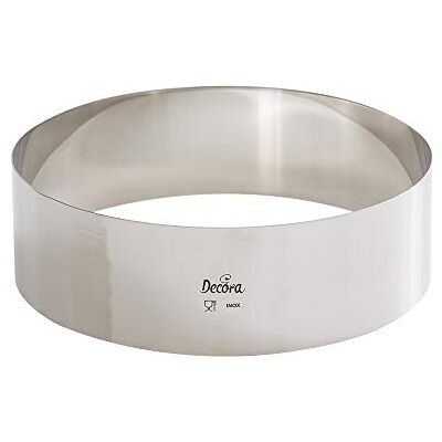 Decora Ronde taartcirkel van roestvrij staal Ø 22 x H 6 cm Decora Ronde taartcirkel van roestvrij staal Ø 22 x H 6 cm