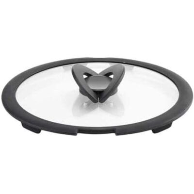 Lagostina Ingenio inductie glazen deksel, zwart/transparant, 26 cm Lagostina Ingenio inductie glazen deksel, zwart/transparant, 26 cm