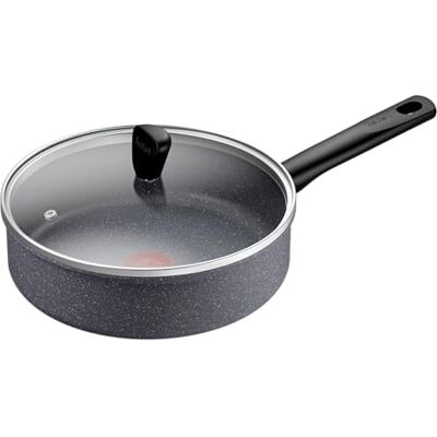 Tefal Natural On stoofpan met Lavinia glazen deksel 24 cm grijs Tefal Natural On stoofpan met Lavinia glazen deksel 24 cm grijs