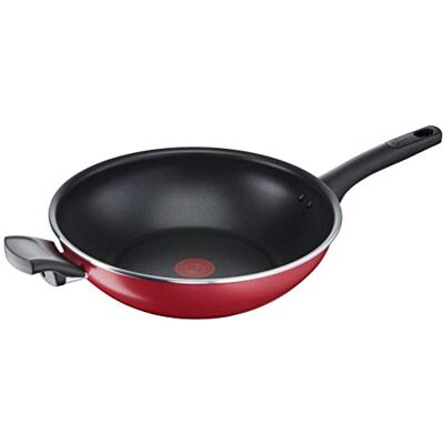 Lagostina Mediterrane keuken aluminium wok met antiaanbaklaag, 30 cm, inductie, gas en oven, met thermo-signaal-indicator, titanium Easy-coating, ergonomische bakelietgreep Lagostina Mediterrane keuken aluminium wok met antiaanbaklaag, 30 cm, inductie, gas en oven, met thermo-signaal-indicator, titanium Easy-coating, ergonomische bakelietgreep
