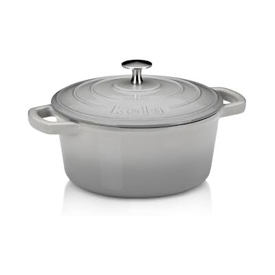 kela 12605 brander met deksel, vleeswaren, geëmailleerde coating, hoge warmtevoorziening, inductiegeschikt, 2,5 l, grijs, rond, calido kela 12605 brander met deksel, vleeswaren, geëmailleerde coating, hoge warmtevoorziening, inductiegeschikt, 2,5 l, grijs, rond, calido