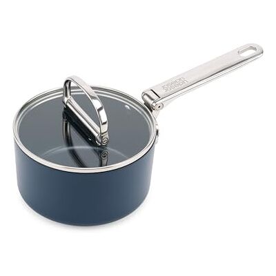 Joseph Joseph Space Steelpan, 15 cm, met deksel, inklapbare handgreep, ruimtebesparend, inductie en oven, keramische coating Joseph Joseph Space Steelpan, 15 cm, met deksel, inklapbare handgreep, ruimtebesparend, inductie en oven, keramische coating