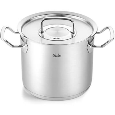 Fissler Original Profi Collection Hoge kookpan van roestvrij staal (Ø 20 cm, 5,2 l) met metalen deksel, binnenschaal, inductie, Made in Germany Fissler Original Profi Collection Hoge kookpan van roestvrij staal (Ø 20 cm, 5,2 l) met metalen deksel, binnenschaal, inductie, Made in Germany
