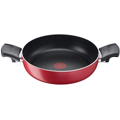 Lagostina Mediterrane keuken pan Ø 26 cm voor inductie, aluminium antiaanbaklaag, met thermo-signaal, rood Lagostina Mediterrane keuken pan Ø 26 cm voor inductie, aluminium antiaanbaklaag, met thermo-signaal, rood