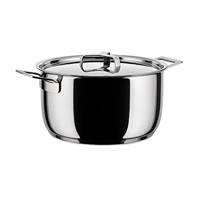 Alessi AJM101/24 Pots&Pans Braadpan van roestvrij staal, 18/10, zilverkleurig, Ø 550 cl Alessi AJM101/24 Pots&Pans Braadpan van roestvrij staal, 18/10, zilverkleurig, Ø 550 cl