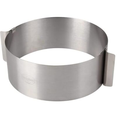 Dr. Oetker 1919 taartring verstelbaar Ø 16 Ø 30 cm, flexibel, ideaal voor gelaagde taarten, met twee handgrepen (kleur zilver). Hoeveelheid: 1 stuk Dr. Oetker 1919 taartring verstelbaar Ø 16 Ø 30 cm, flexibel, ideaal voor gelaagde taarten, met twee handgrepen (kleur zilver). Hoeveelheid: 1 stuk