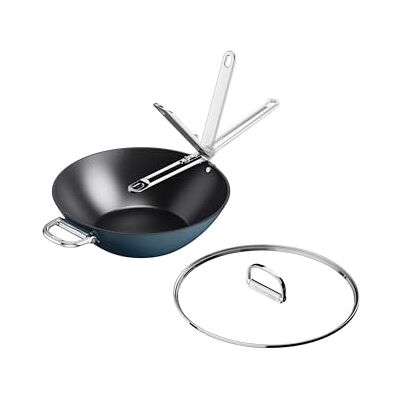 Joseph Joseph Space Wok 32 cm met deksel, inklapbare handgreep, ruimtebesparend, inductie en oven, keramiek Joseph Joseph Space Wok 32 cm met deksel, inklapbare handgreep, ruimtebesparend, inductie en oven, keramiek
