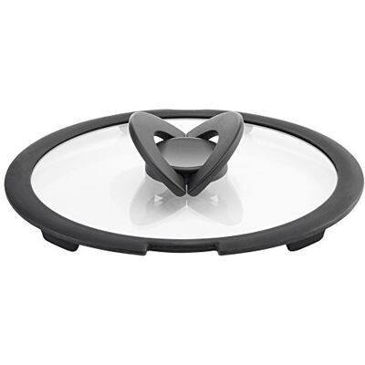 Lagostina Ingenio glazen deksel voor inductie, zwart/transparant, 20 cm Lagostina Ingenio glazen deksel voor inductie, zwart/transparant, 20 cm