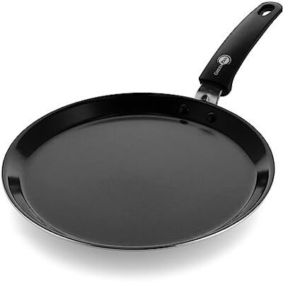 GreenPan Torino Pannenkoekenpan, 28 cm, antiaanbaklaag, van gezond keramiek, PFAS-vrij, inductie, vaatwasmachinebestendig, ovenbestendig tot 160 °C, zwart GreenPan Torino Pannenkoekenpan, 28 cm, antiaanbaklaag, van gezond keramiek, PFAS-vrij, inductie, vaatwasmachinebestendig, ovenbestendig tot 160 °C, zwart