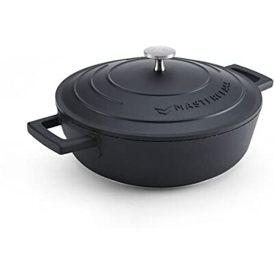 Master Class MasterClass Braadpan met deksel, 2,5 l/24 cm, van licht gegoten aluminium, geschikt voor inductiekookplaten en oven, zwart Master Class MasterClass Braadpan met deksel, 2,5 l/24 cm, van licht gegoten aluminium, geschikt voor inductiekookplaten en oven, zwart