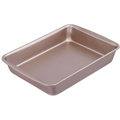 Relaxdays Vierkante ovenschaal met antiaanbaklaag voor lasagne, gebraad, tiramisu, 4 liter, van koolstofstaal, bruin Relaxdays Vierkante ovenschaal met antiaanbaklaag voor lasagne, gebraad, tiramisu, 4 liter, van koolstofstaal, bruin