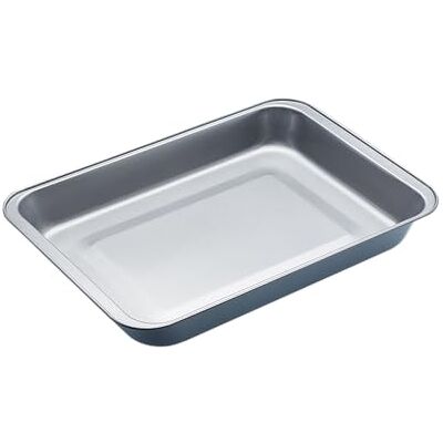 KitchenCraft MasterClass Professional geëmailleerde roestvrijstalen ovenvorm, vaatwasmachinebestendig, geschikt voor inductie, zwart, 27 x 21 x 4 cm KitchenCraft MasterClass Professional geëmailleerde roestvrijstalen ovenvorm, vaatwasmachinebestendig, geschikt voor inductie, zwart, 27 x 21 x 4 cm
