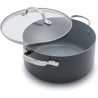 GreenPan Valencia Pro Kookpan 24 cm / 5,1 l met deksel PFAS-vrije PFAS-vrije antiaanbaklaag, geschikt voor alle fornuizen, hard geanodiseerd, grijs, vaatwasmachinebestendig GreenPan Valencia Pro Kookpan 24 cm / 5,1 l met deksel PFAS-vrije PFAS-vrije antiaanbaklaag, geschikt voor alle fornuizen, hard geanodiseerd, grijs, vaatwasmachinebestendig