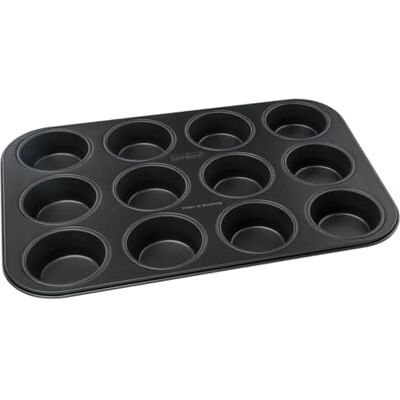 Zenker Cupcake bakvorm 26,5 x 38,5 x 3 cm, staal met Teflon antiaanbaklaag, 12 holtes, 1 stuk Zenker Cupcake bakvorm 26,5 x 38,5 x 3 cm, staal met Teflon antiaanbaklaag, 12 holtes, 1 stuk