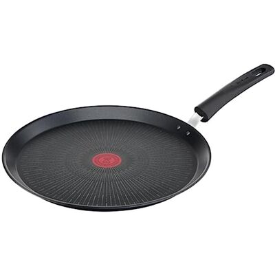 Tefal G25939 Unlimited On Crêpe Pan 28 cm met krasbestendige titanium antiaanbaklaag thermosignaal PFOA-vrij Geschikt voor alle kookplaten, inclusief inductiekookplaten zwart Tefal G25939 Unlimited On Crêpe Pan 28 cm met krasbestendige titanium antiaanbaklaag thermosignaal PFOA-vrij Geschikt voor alle kookplaten, inclusief inductiekookplaten zwart