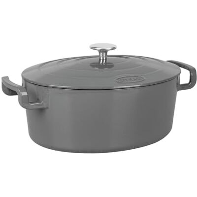 Sitram 715407 Sitrabella braadpan ovaal van geëmailleerd gietijzer, L 31 cm, 6,5 liter, buiten, email, grijs, binnen, wit, alle warmtebronnen inclusief inductie, ideaal voor maaltijden voor 5-7 gasten Sitram 715407 Sitrabella braadpan ovaal van geëmailleerd gietijzer, L 31 cm, 6,5 liter, buiten, email, grijs, binnen, wit, alle warmtebronnen inclusief inductie, ideaal voor maaltijden voor 5-7 gasten