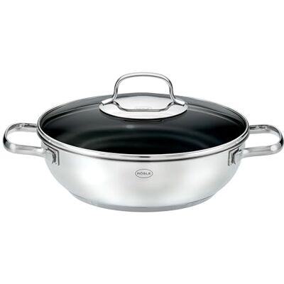 RÖSLE ELEGANCE ProCera Serveerpan, anti-aanbaklaag, elegant en efficiënt, Ø 24 cm, hittebestendig tot 260 °C, keramische coating, zilver, roestvrij staal 18/10 RÖSLE ELEGANCE ProCera Serveerpan, anti-aanbaklaag, elegant en efficiënt, Ø 24 cm, hittebestendig tot 260 °C, keramische coating, zilver, roestvrij staal 18/10