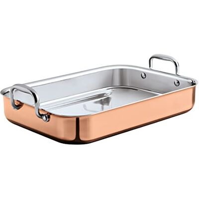 Spring CULINOX Rechthoekige braadpan 35 x 25 cm hoogte: 6 cm 5 liter buitenlaag koper 0,5 mm roestvrijstalen laag geschikt voor alle warmtebronnen behalve inductie ovenbestendig Spring CULINOX Rechthoekige braadpan 35 x 25 cm hoogte: 6 cm 5 liter buitenlaag koper 0,5 mm roestvrijstalen laag geschikt voor alle warmtebronnen behalve inductie ovenbestendig