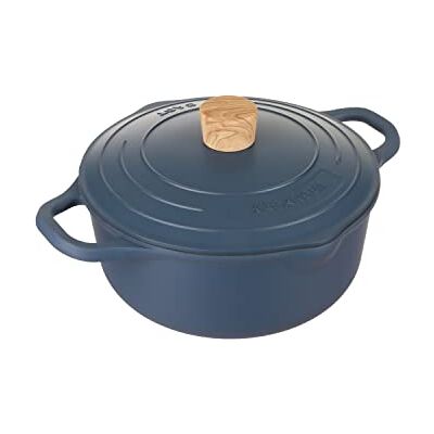 KASANOVA Steelpan 24 cm met deksel, blauw, pot kunst, blauw, koken KASANOVA Steelpan 24 cm met deksel, blauw, pot kunst, blauw, koken