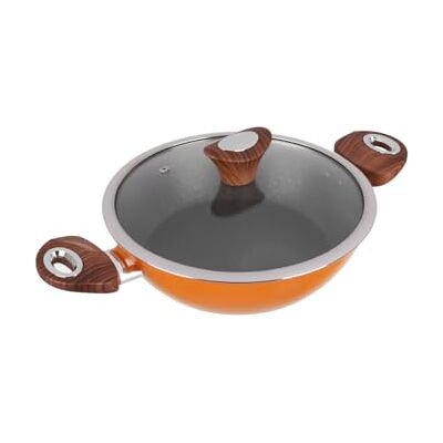KASANOVA Kolors koekenpan oranje 24 cm met deksel KASANOVA Kolors koekenpan oranje 24 cm met deksel