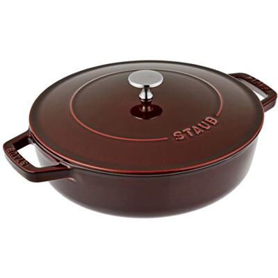 STAUB Chistera Gietijzeren stoofpan met druppelvormig deksel, rond, 24 cm, 2,5 liter, grenadine rood STAUB Chistera Gietijzeren stoofpan met druppelvormig deksel, rond, 24 cm, 2,5 liter, grenadine rood
