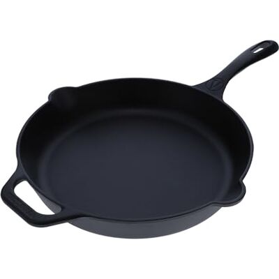 VICTORIA Koekenpan van geëmailleerd gietijzer, inductie, 25 cm, geschikt voor vuur, barbecue, oven, keramische plaat, gas, gietijzer zonder giftige stoffen, zonder PTFE en PFOA VICTORIA Koekenpan van geëmailleerd gietijzer, inductie, 25 cm, geschikt voor vuur, barbecue, oven, keramische plaat, gas, gietijzer zonder giftige stoffen, zonder PTFE en PFOA