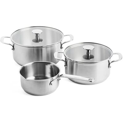 KitchenAid , RVS Anti-Aanbak Pannenset 5-Delig, Zilver KitchenAid , RVS Anti-Aanbak Pannenset 5-Delig, Zilver