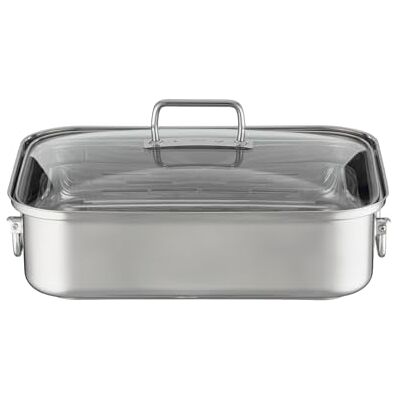 RÖSLE EXPERTISO Hoogwaardige rechthoekige stoofpan met glazen deksel, roestvrij staal 18/10, ovenbestendig, inductie, vaatwasmachinebestendig, 38 x 28 cm RÖSLE EXPERTISO Hoogwaardige rechthoekige stoofpan met glazen deksel, roestvrij staal 18/10, ovenbestendig, inductie, vaatwasmachinebestendig, 38 x 28 cm