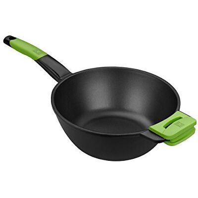 BRA Prior Wok, 28 cm, gegoten aluminium met antiaanbaklaag, Teflon, innovaties zonder PFOA, voor alle warmtebronnen, inclusief inductie BRA Prior Wok, 28 cm, gegoten aluminium met antiaanbaklaag, Teflon, innovaties zonder PFOA, voor alle warmtebronnen, inclusief inductie