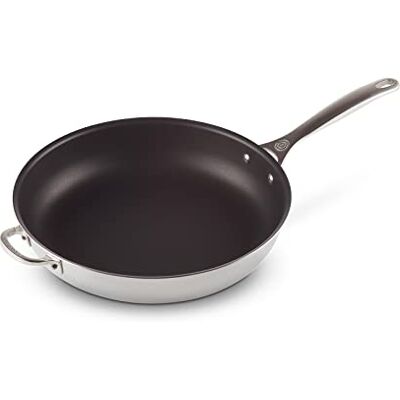 Le Creuset Diepe braadpan van roestvrij staal met deksel, 20 cm, anti-aanbaklaag, 96600232000000 Le Creuset Diepe braadpan van roestvrij staal met deksel, 20 cm, anti-aanbaklaag, 96600232000000
