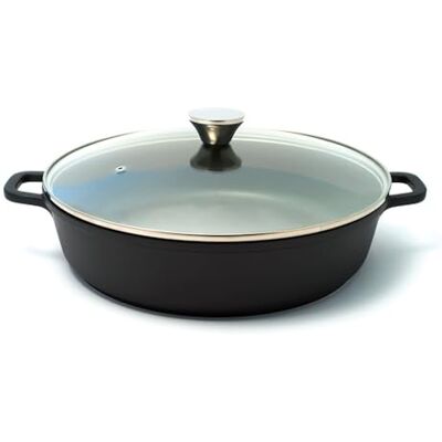 Baumalu , Whitford Xylan Plus Slowcooker, 32 cm, gegoten aluminium, binnenkant met antiaanbaklaag, glazen deksel met roestvrijstalen knop, compatibel met alle warmtebronnen, inclusief inductie Baumalu , Whitford Xylan Plus Slowcooker, 32 cm, gegoten aluminium, binnenkant met antiaanbaklaag, glazen deksel met roestvrijstalen knop, compatibel met alle warmtebronnen, inclusief inductie