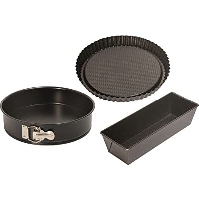 Kaiser Classic bakvorm, set van 3 kopjes, springvorm Ø 26 cm, taartvorm 30 cm, bodemvorm Ø 30 cm, fruit, gemaakt in Duitsland met antiaanbaklaag Kaiser Classic bakvorm, set van 3 kopjes, springvorm Ø 26 cm, taartvorm 30 cm, bodemvorm Ø 30 cm, fruit, gemaakt in Duitsland met antiaanbaklaag