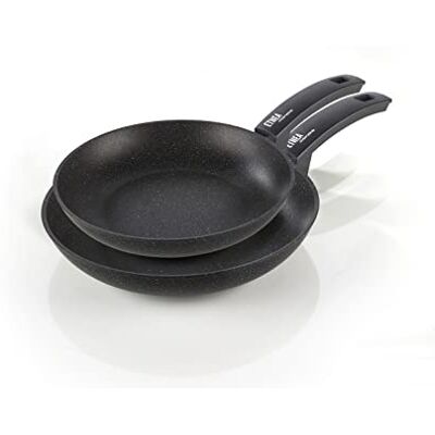 ALLUFLON Moneta Etnea pannenset, 2-delig, anti-aanbaklaag, krasbestendig, vaatwasmachinebestendig, 24, 28 cm, standaard ALLUFLON Moneta Etnea pannenset, 2-delig, anti-aanbaklaag, krasbestendig, vaatwasmachinebestendig, 24, 28 cm, standaard