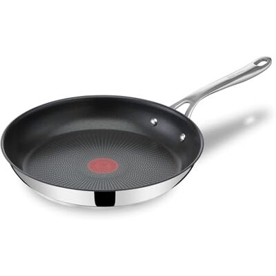 Tefal Jamie Olivers Cook's Direct Inox koekenpan 24 cm, antiaanbaklaag, kookindicator, veilige geklonken handgreep, Inductie, E3040444 Tefal Jamie Olivers Cook's Direct Inox koekenpan 24 cm, antiaanbaklaag, kookindicator, veilige geklonken handgreep, Inductie, E3040444