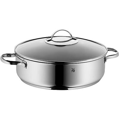WMF Serveerpan 28cm met Glazen Deksel 0761406380, 2 Handgrepen, Koekenpan, Ovenbestendig tot 180°C, Non-Stick Coating, Schenkrand WMF Serveerpan 28cm met Glazen Deksel 0761406380, 2 Handgrepen, Koekenpan, Ovenbestendig tot 180°C, Non-Stick Coating, Schenkrand