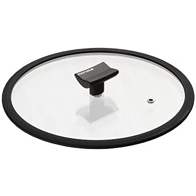 Moneta Coperchio Piatto, Bordo in siliconen e pomolo reggimestolo, 30 cm, transparant en zwart, 0004124530 Moneta Coperchio Piatto, Bordo in siliconen e pomolo reggimestolo, 30 cm, transparant en zwart, 0004124530