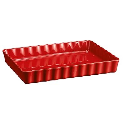Emile Henry EH346038 taartvorm, rechthoekig, keramiek, rood Grand Cru, 33, 5 x 24 x 5 cm Emile Henry EH346038 taartvorm, rechthoekig, keramiek, rood Grand Cru, 33, 5 x 24 x 5 cm