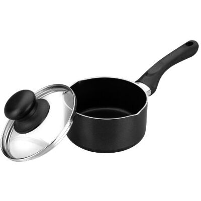 IBILI Sauskom met schenktuit en glazen deksel, aluminium, 12 cm, anti-aanbaklaag, geschikt voor inductie IBILI Sauskom met schenktuit en glazen deksel, aluminium, 12 cm, anti-aanbaklaag, geschikt voor inductie