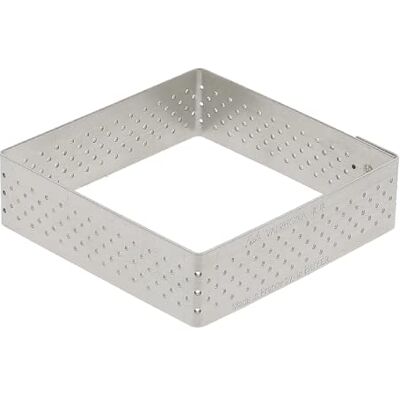 DE BUYER VALHORNA vierkante taartcirkel van geperforeerd roestvrij staal 15 x 15 x 2 cm Gemaakt in Frankrijk, AIR SYSTEM-technologie, microperforaties voor snel en homogeen koken voor knapperige DE BUYER VALHORNA vierkante taartcirkel van geperforeerd roestvrij staal 15 x 15 x 2 cm Gemaakt in Frankrijk, AIR SYSTEM-technologie, microperforaties voor snel en homogeen koken voor knapperige