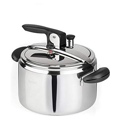 Barazzoni Amelia+ drukpan, Ø 22 cm, inhoud 5 l, gemaakt in Italië, roestvrij staal 18/10, staal en zwart Barazzoni Amelia+ drukpan, Ø 22 cm, inhoud 5 l, gemaakt in Italië, roestvrij staal 18/10, staal en zwart