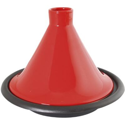 Crealys 509833, Tajine van geëmailleerd gietijzer, zwart, Ø 31 cm, deksel van terracotta, geëmailleerd, geschikt voor alle warmtebronnen, inclusief oven en inductie Crealys 509833, Tajine van geëmailleerd gietijzer, zwart, Ø 31 cm, deksel van terracotta, geëmailleerd, geschikt voor alle warmtebronnen, inclusief oven en inductie