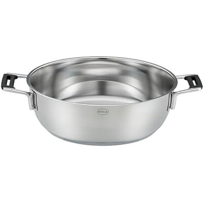 RÖSLE SILENCE PRO Serveerpan, Ø 28 cm, van hoogwaardig roestvrij staal, met geïsoleerde handgrepen voor veilig en comfortabel serveren, roestvrij staal 18/10, zilver/zwart, 39 x 29,5 x RÖSLE SILENCE PRO Serveerpan, Ø 28 cm, van hoogwaardig roestvrij staal, met geïsoleerde handgrepen voor veilig en comfortabel serveren, roestvrij staal 18/10, zilver/zwart, 39 x 29,5 x