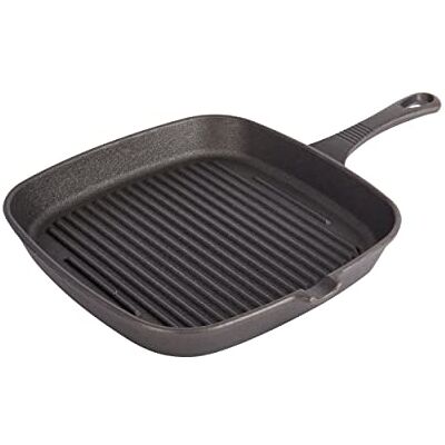 KitchenCraft Grillpan van gietijzer, geschikt voor inductie, 23 cm KitchenCraft Grillpan van gietijzer, geschikt voor inductie, 23 cm