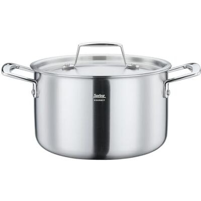 Spring Gourmet Faitout avec couvercle Ø 20 cm, 3,7 l, acier inoxydable, passe au four et au lave-vaisselle, matériau multicouche, noyau en aluminium, marmite pour tous les types de plaques de cuisson Spring Gourmet Faitout avec couvercle Ø 20 cm, 3,7 l, acier inoxydable, passe au four et au lave-vaisselle, matériau multicouche, noyau en aluminium, marmite pour tous les types de plaques de cuisson