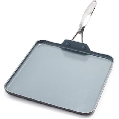 GreenPan Valencia Pro Geanodiseerd keramiek, anti-aanbaklaag, vierkant, 28 cm, PFAS-vrij, inductie, vaatwasser, oven, grijs GreenPan Valencia Pro Geanodiseerd keramiek, anti-aanbaklaag, vierkant, 28 cm, PFAS-vrij, inductie, vaatwasser, oven, grijs