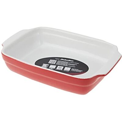 Crealys 512727 ovenschaal met keramische handgrepen, 25 x 15 x 5 cm, framboos Crealys 512727 ovenschaal met keramische handgrepen, 25 x 15 x 5 cm, framboos
