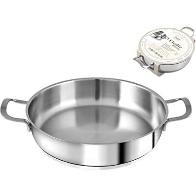 H&H Tegame roestvrij staal fondo inductie 2 Manici 22 cm lt1,5 H&H Tegame roestvrij staal fondo inductie 2 Manici 22 cm lt1,5